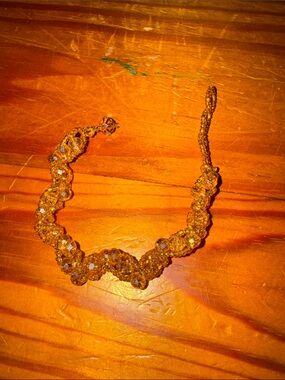 Gold Crystal Beaded Bracelet - Twisted Faceted Style